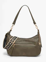 Sac Port� �paule Zip Lulu castagnette Vert zip BARRY