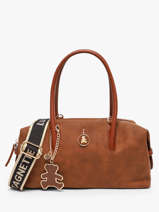 Sac Port� Main Cadenas Lulu castagnette Marron cadenas BARACK