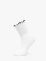 Sokken Contrast Frills Pieces Wit socks women 17160900