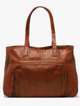 Sac Port� �paule Ribs Cuir Pieces Marron ribs 17152864