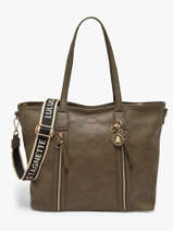 Schoudertas A4 Formaat Zip Lulu castagnette Groen zip 2