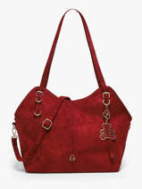 Sac Port� �paule Surpique Lulu castagnette Rouge surpique BAKI