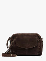 Cross Body Tas Naina Leder Pieces Bruin naina 17100639