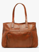 Sac Port� �paule Ribs Cuir Pieces Marron ribs 17152864