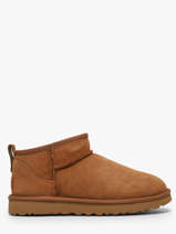 Boots Classic Ultra Mini Uit Leder Ugg Bruin women - 01116109