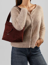 Sac Port� �paule Suedine Kba Polyester Lancaster Rouge suedine kba 60-vue-porte
