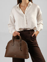 Handtassen Belleville Leder Lancel Bruin belleville A13736-vue-porte