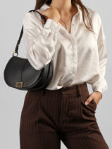 Sac Bandouli�re Celeste Cuir Lancel Noir celeste A14229-vue-porte