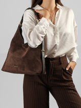 Schoudertas L Jess In Su�de Leder Vanessa bruno Bruin jess 29V40917-vue-porte