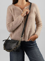 Cross Body Tas Vintage Leder Mila louise Zwart vintage 23673C1-vue-porte