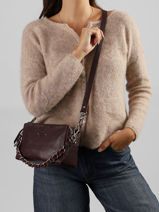 Cross Body Tas Vintage Leder Mila louise Rood vintage 23673E1-vue-porte