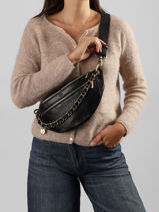 Heuptasje Leder Mila louise Zwart vintage 23689E1-vue-porte