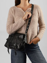 Cross Body Tas Vintage Leder Mila louise Zwart vintage 3917E1-vue-porte
