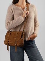 Sac Bandouli�re Vintage Cuir Mila louise Marron vintage 3917V-vue-porte