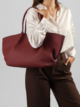 Sac Port� �paule Galat�e Cuir Nathan baume Rouge nymphea 3-vue-porte