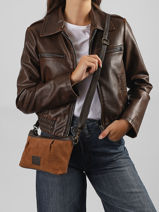 Sac Bandouli�re Vienne Cuir Basilic pepper Marron vienne BVIE01-vue-porte