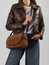 Cross Body Tas Vienne Leder Basilic pepper Bruin vienne BVIE02-vue-porte