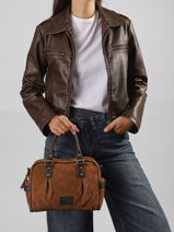Handtas Vienne Leder Basilic pepper Bruin vienne BVIE03-vue-porte