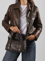 Sac Bandouli�re Brooklyn Cuir Basilic pepper Marron brooklyn BBRO03-vue-porte