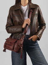 Cross Body Tas Cow Leder Basilic pepper Rood cow BCOW91-vue-porte