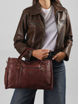 Handtas Cow Leder Basilic pepper Rood cow BCOW22-vue-porte