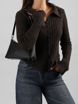 Sac Port� �paule Saffiano David jones Noir saffiano A-vue-porte
