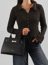 Handtas Saffiano David jones Zwart saffiano CM8609-vue-porte