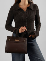 Sac Port� Main Saffiano David jones Marron saffiano CM8609-vue-porte