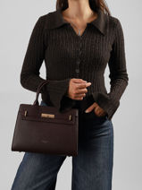 Handtas Saffiano David jones Rood saffiano CM8609-vue-porte