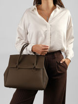 Handtas Clara Leder Nathan baume Bruin nathan 2-vue-porte