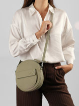 Sac Bandouli�re Dorine Cuir Nathan baume Vert nathan 32PO-vue-porte