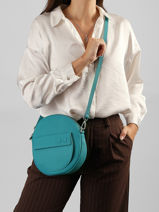 Sac Bandouli�re Dorine Cuir Nathan baume Bleu nathan 32PO-vue-porte