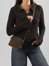 Sac Bandouli�re Essentiel David jones Marron essentiel CM7335-vue-porte