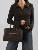 Sac Port� �paule Croco Chic David jones Marron croco chic 1-vue-porte