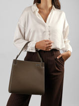 Sac Main Elisabeth Cuir Nathan baume Marron dynasty 4-vue-porte