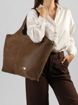 Sac Port� �paule Dubai Nubuck Cuir Nathan baume Marron riverside 3NG-vue-porte