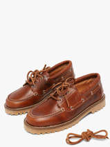 Chaussures Bateau En Cuir Pavement Marron women 24324052