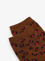 Sokken Sebby Leopard Festival Pieces Bruin socks women 17167038-vue-porte