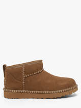 Enkellaarsjes Uit Leder Ugg Beige women 1180626