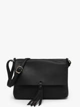 Sac Bandouliere Vintage Flora & co Noir grained F8044