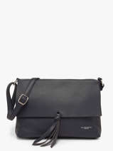 Sac Bandouli�re Grained Flora & co Bleu grained F8045