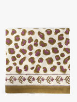 Sjaal L�opard 100x100 Byzantine Wit foulard LEO-vue-porte