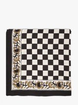 Sjaal Checks 100x100 Byzantine Zwart foulard CHE-vue-porte