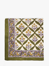 Sjaal Z�non 100x100 Byzantine Groen foulard ZEN-vue-porte