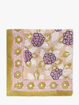 Grand Foulard P�n�lope 100 X 100 Byzantine Jaune foulard PEN-vue-porte