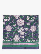Sjaal Carthage 100x100 Byzantine Blauw foulard CAR-vue-porte