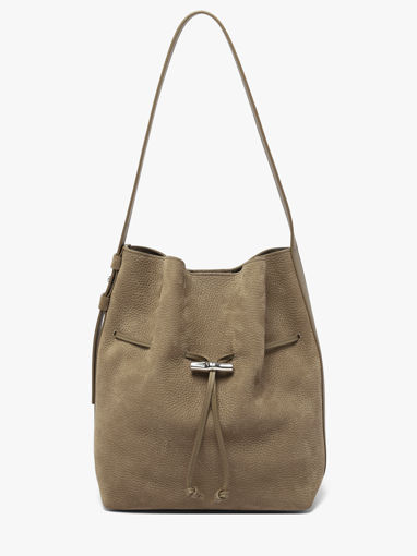 Longchamp Le roseau coulisse nubuck Handtas Bruin