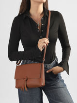 Cross Body Tas Vintage Flora & co Bruin grained F8044-vue-porte