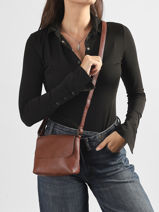 Cross Body Tas Soft Mandoline Bruin soft MD1309-vue-porte
