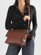 Cross Body Tas Soft Mandoline Bruin soft MD5231-vue-porte